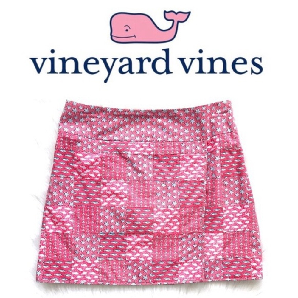 Vineyard vines pink patchwork skirt